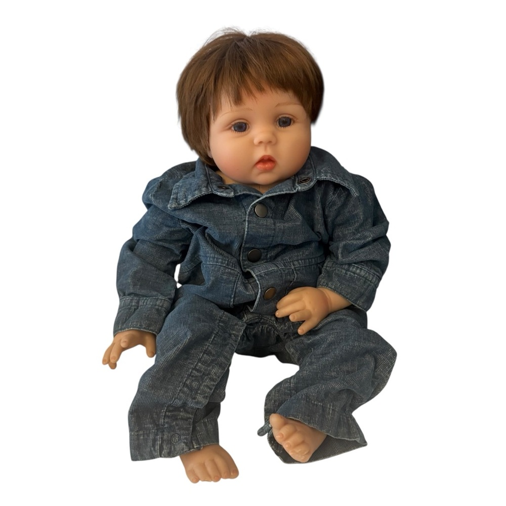 Realistic Baby Doll with Denim Outfit